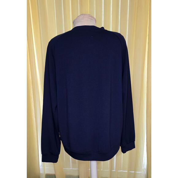 RAE DUNN Gallery Sweatshirt Super Soft Size Large Navy “SPARKS WILL FLY" - Picture 2 of 5